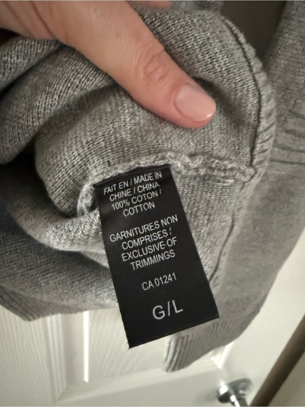 Simons Cotton Gray Mock-Neck Half-Zip Sweater Large - Picture 4 of 7